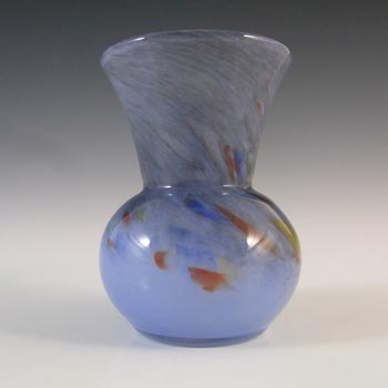 Vasart or Strathearn Blue Mottled Glass Vase V029