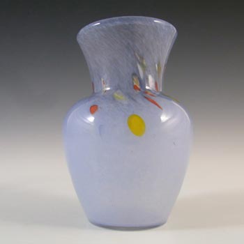 Vasart or Strathearn Vintage Blue Mottled Glass Vase V037