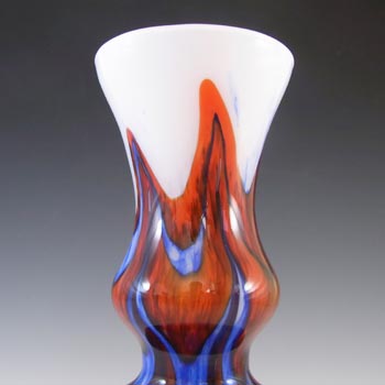 V.B. Opaline Florence Empoli Marbled Orange & Blue Glass Vase