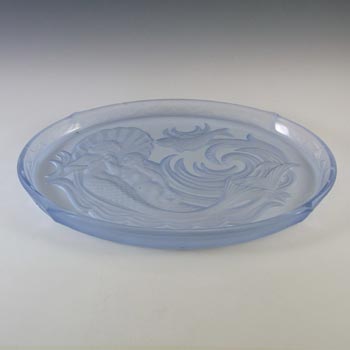 Walther & Söhne Art Deco Blue Glass 'Nymphen' Trinket Set Tray