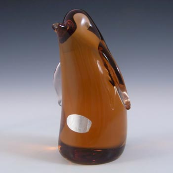 LABELLED Wedgwood Topaz Glass Penguin Paperweight SG434
