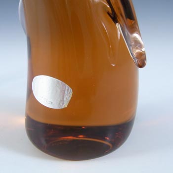 LABELLED Wedgwood Topaz Glass Penguin Paperweight SG434