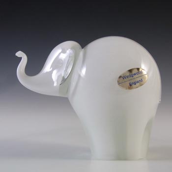 MARKED Wedgwood Vintage White Glass Elephant RSW405