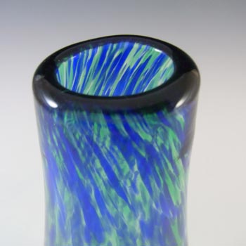 MARKED Wedgwood/Stennett-Willson Blue & Green Speckled Glass Vase