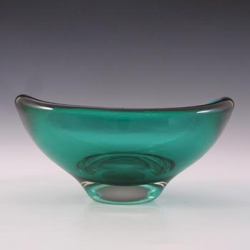 Whitefriars #9515 Baxter Green Glass Oval Bowl