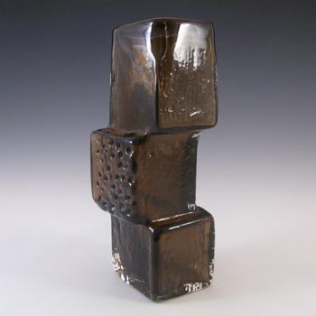 Whitefriars #9673 Baxter Cinnamon Textured Glass Drunken Bricklayer Vase