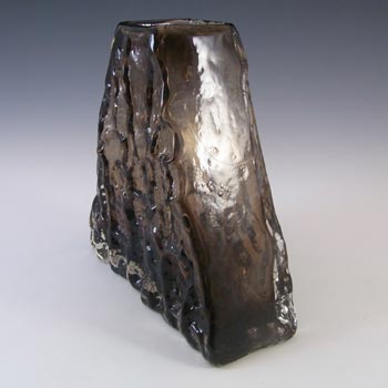Whitefriars #9674 Baxter Cinnamon Textured Glass Pyramid Vase