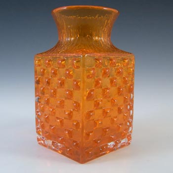 Whitefriars #9817 Baxter Tangerine Textured Glass Chess Vase