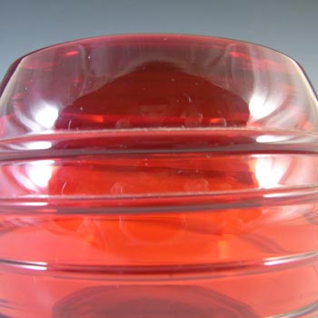 Whitefriars #9366 Vintage Ruby Red Glass Ribbon Trail Bowl