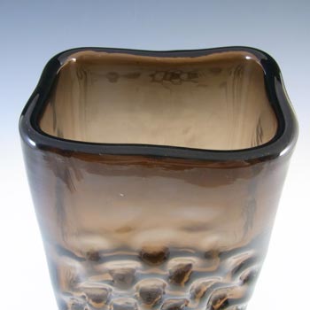 Whitefriars #9667 Baxter Cinnamon Textured Glass Basket Weave Vase