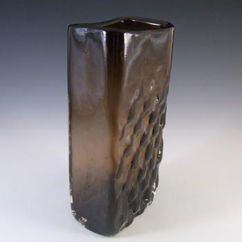 Whitefriars #9667 Baxter Cinnamon Textured Glass Basket Weave Vase