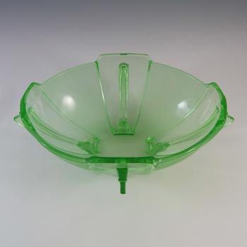 Stölzle #19279 Czech Art Deco Uranium Green Glass Bowl