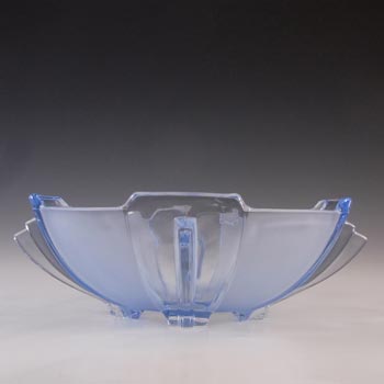 Stölzle Vintage Czech Art Deco Blue Glass Bowl #19280