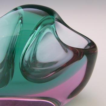Zelezny Brod Sklo (ZBS) Turquoise & Pink Glass Vase