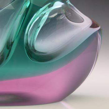 Zelezny Brod Sklo (ZBS) Turquoise & Pink Glass Vase