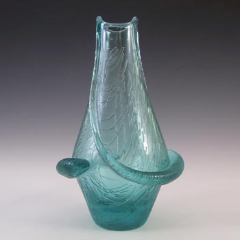 Zelezny Brod Sklo (ZBS) Turquoise Glass Vase by Frantisek Zemek