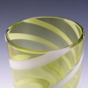 Cristalleria Artistica Toscana / Alrose Empoli Green & White Glass Vase
