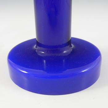 SIGNED Alsterfors / Per Ström Blue Cased Glass Candle Holder