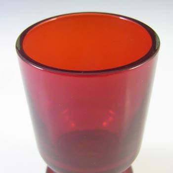 LABELLED Alsterfors Vintage Scandinavian Red Cased Glass Vase