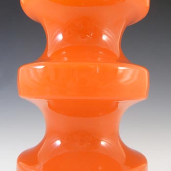 SIGNED Alsterfors/Per Ström Orange Hooped Cased Glass Vase