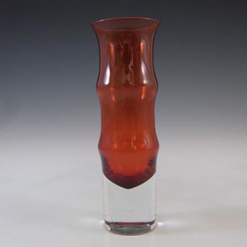 Aseda Swedish Red Glass 6\" Bamboo Vase by Bo Borgstrom #B5/87