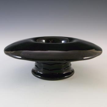 Bagley #3010 Art Deco Jetique Black Glass 'Elf' Posy Bowl
