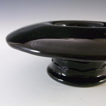 Bagley #3010 Art Deco Jetique Black Glass 'Elf' Posy Bowl
