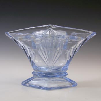 Bagley #3180 Art Deco Vintage Blue Glass 'Spinette' Vase