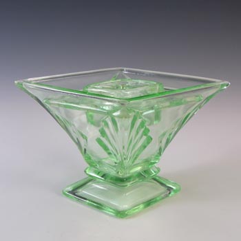 Bagley #3180 Art Deco Vintage Green Glass 'Spinette' Vase