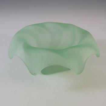 Bagley #3061 Art Deco Frosted Green Glass 'Equinox' Posy Bowl