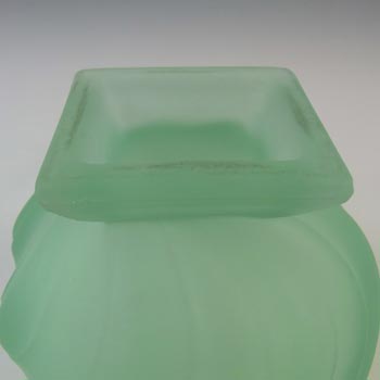 Bagley #3061 Art Deco Frosted Green Glass 'Equinox' Posy Vase
