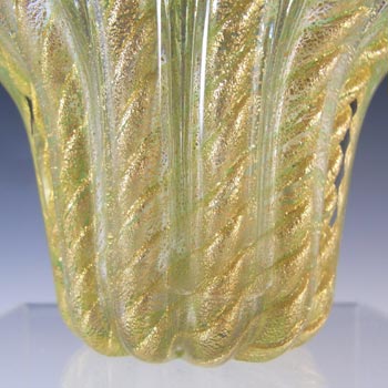 Barovier & Toso Murano Vintage Cordonato Oro Gold Leaf Glass Vase