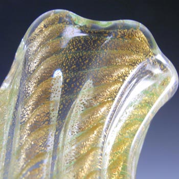 Barovier & Toso Murano Vintage Cordonato Oro Gold Leaf Glass Vase