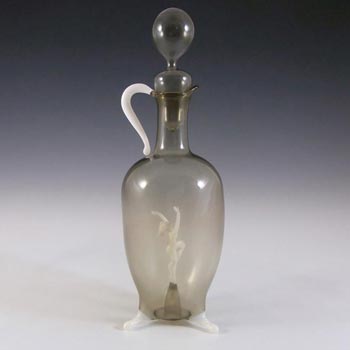 Vintage Art Deco Lampworked Glass Nude Lady Decanter / Bottle