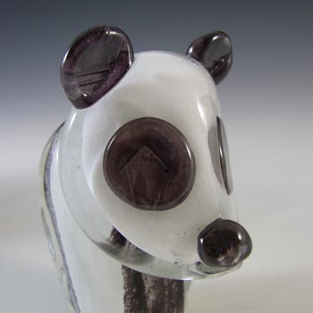 BOXED Caithness Crystal Black & White Glass Panda Paperweight