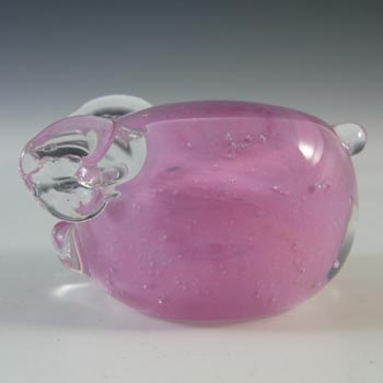 BOXED Caithness Crystal Pink Glass Piglet Paperweight