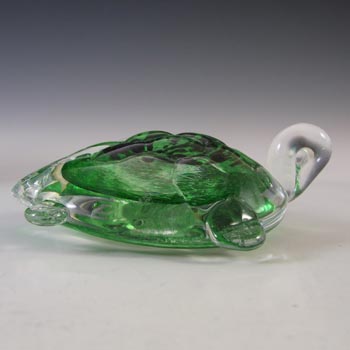 BOXED Caithness Crystal Green Glass Tortoise Paperweight