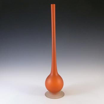 Carlo Moretti Murano 'Satinato' Orange Glass 14" Stem Vase
