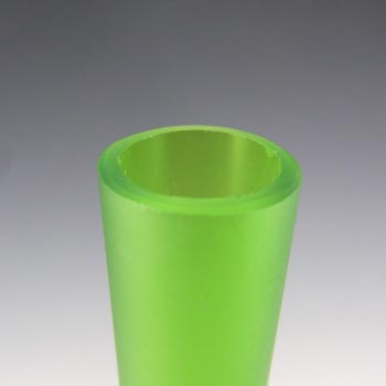Carlo Moretti Satinato Green Murano Glass 13.75" Stem Vase