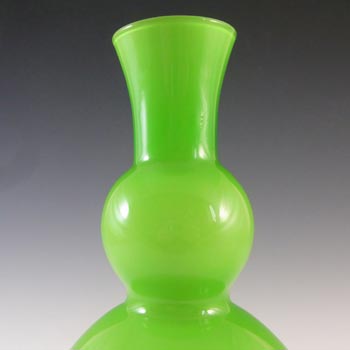 Scandinavian Style Vintage Retro Green Cased Glass Vase