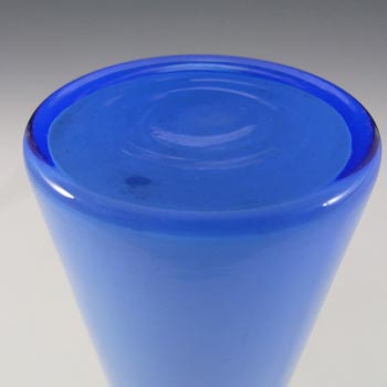 Empoli Retro Italian Blue Vintage Cased Glass Vase