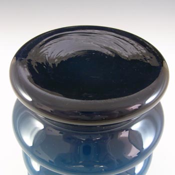 Aseda Swedish Blue Hooped Glass Vase by Bo Borgstrom