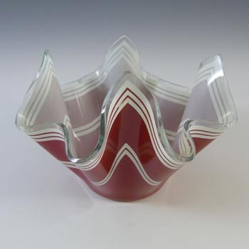 Chance Brothers Red Glass 'Bandel-2' Vintage Handkerchief Vase