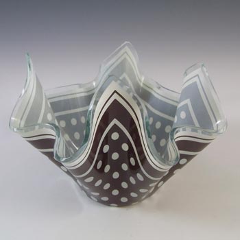 Chance Brothers Brown Glass 'Polka-dot' Vintage Handkerchief Vase