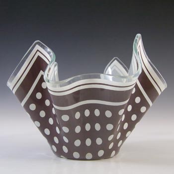 Chance Brothers Brown Glass 'Polka-dot' Vintage Handkerchief Vase