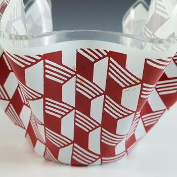 Chance Brothers Red Glass 'Carré / Escher' Handkerchief Vase