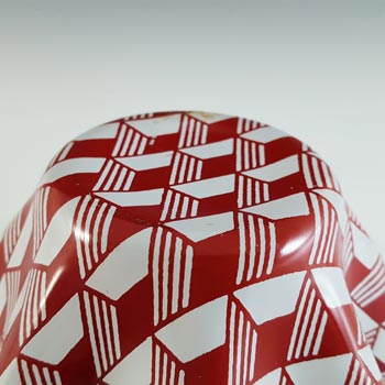 Chance Brothers Red Glass 'Carré / Escher' Handkerchief Vase