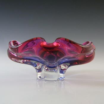 Chřibská #238/5/15 Czech Pink & Purple Glass Bowl by Josef Hospodka