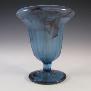 Davidson #294 British Art Deco Blue Cloud Glass Vase