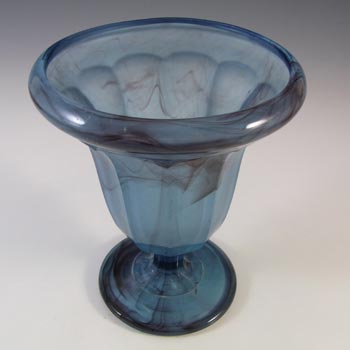 Davidson #294 British Art Deco Blue Cloud Glass Vase